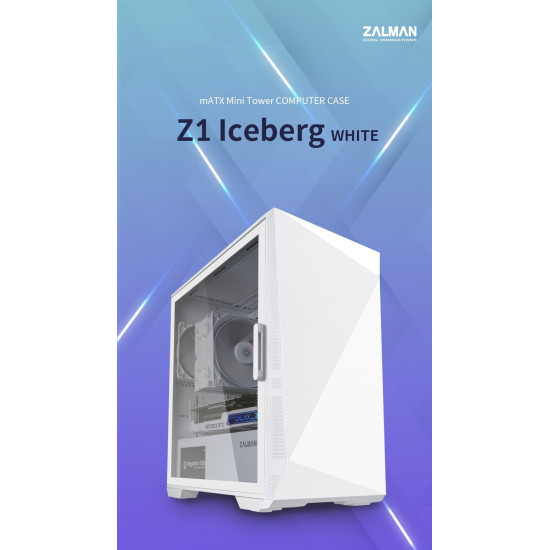 Кутия за компютър Zalman Gaming Case mATX - Z1 Iceberg White