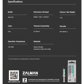 Термопаста Zalman STC8 - 8.3W/mK 1.5g - ZM-STC8