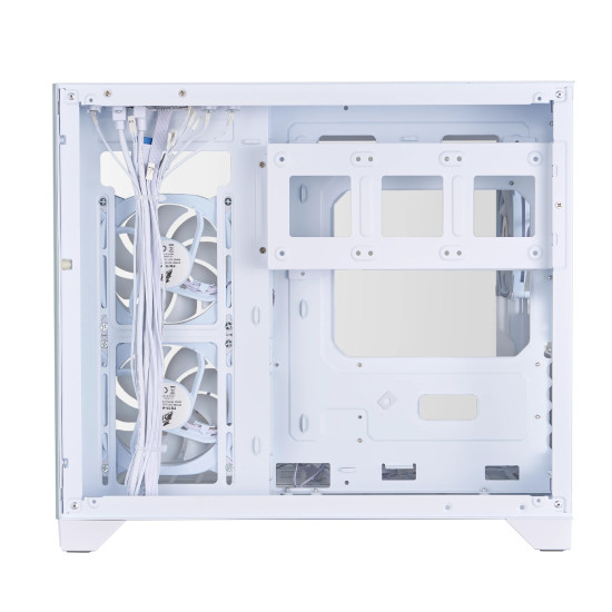 Кутия за компютър 1stPlayer Case mATX - MV6-TP White - 3 fans included