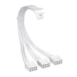 Удължителен кабел 1stPlayer Custom Sleeved Modding Cable White - 3 x PCIe 8-pin to 12VHPWR - FM3-B-WH