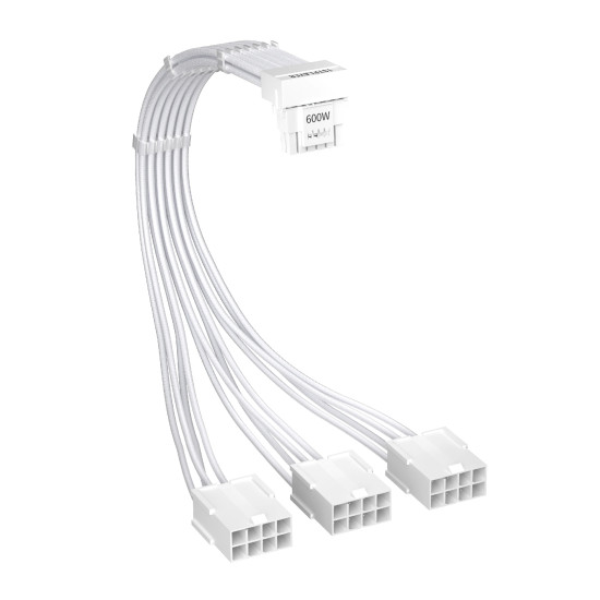 Удължителен кабел 1stPlayer Custom Sleeved Modding Cable White - 3 x PCIe 8-pin to 12VHPWR - FM3-B-WH