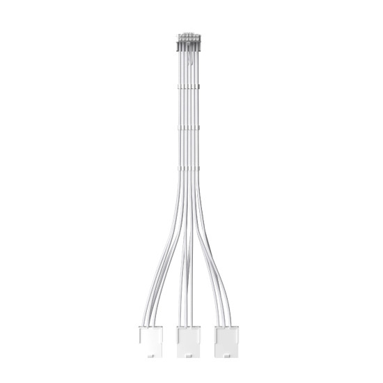 Удължителен кабел 1stPlayer Custom Sleeved Modding Cable White - 3 x PCIe 8-pin to 12VHPWR - FM3-B-WH