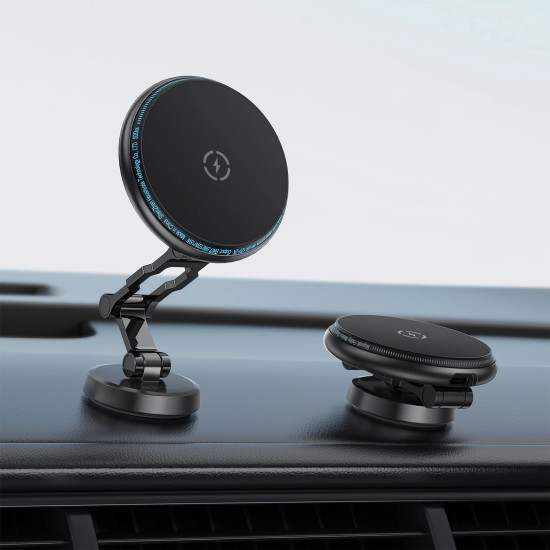 Зарядно за кола Acefast Car phone holder - MAG-Charging 15W, Metal, Magnetic Ring, 360 deg, Foldable - D30 - Black