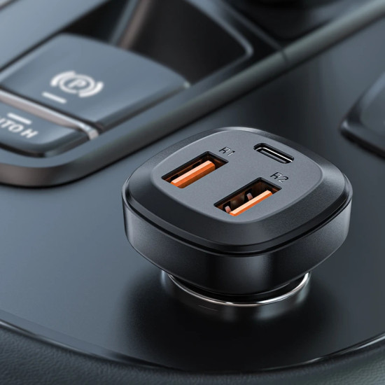 Зарядно за кола Acefast Fast Charger Car PD3.0 66W - B2 - USB-C x 1, USB-A x 2, Black