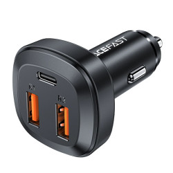 Зарядно за кола Acefast Fast Charger Car PD3.0 66W - B2 - USB-C x 1, USB-A x 2, Black