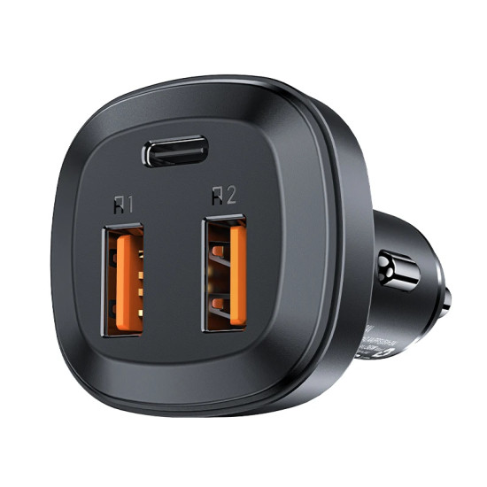 Зарядно за кола Acefast Fast Charger Car PD3.0 66W - B2 - USB-C x 1, USB-A x 2, Black