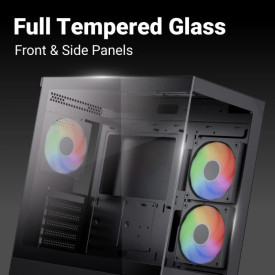 Кутия за компютър AeroCool Case ATX - P500D Digi-G-BK-v1 - Digital Display, USB-C, 3 x 120 mm A-RGB