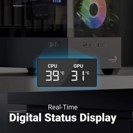 Кутия за компютър AeroCool Case ATX - P500D Digi-G-BK-v1 - Digital Display, USB-C, 3 x 120 mm A-RGB