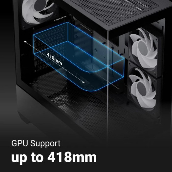 Кутия за компютър AeroCool Case ATX - P500D Digi-G-BK-v1 - Digital Display, USB-C, 3 x 120 mm A-RGB