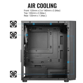 Кутия за компютър AeroCool Case mATX - Hexform-G-BK-v2 - 3 fans included