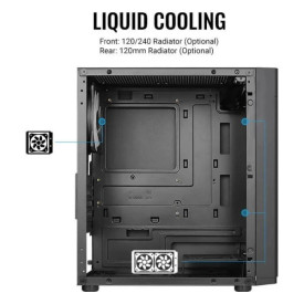 Кутия за компютър AeroCool Case mATX - Hexform-G-BK-v2 - 3 fans included