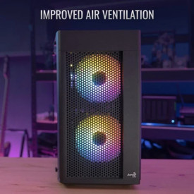 Кутия за компютър AeroCool Case mATX - Hexform-G-BK-v2 - 3 fans included