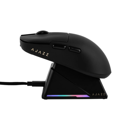 Безжична мишка Ajazz AJ159 APEX - Wireless Gaming Mouse - 8K, Magnetic Charging Dock, Black