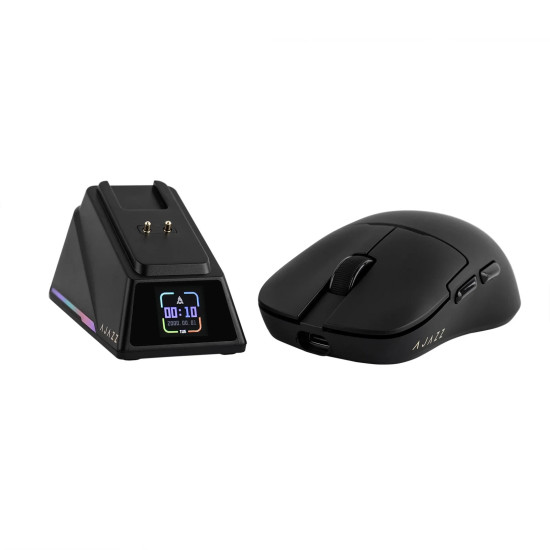 Безжична мишка Ajazz AJ159 APEX - Wireless Gaming Mouse - 8K, Magnetic Charging Dock, Black