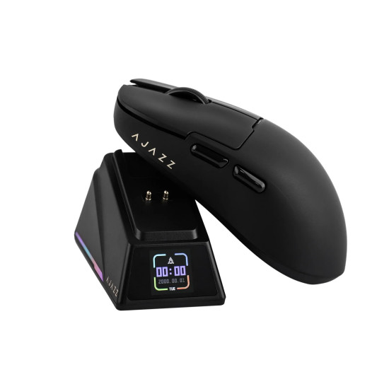 Безжична мишка Ajazz AJ159 APEX - Wireless Gaming Mouse - 8K, Magnetic Charging Dock, Black