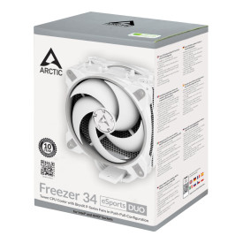 Охладител за процесор Arctic Freezer 34 eSports DUO - Grey/White - LGA2066/LGA1700/LGA1200/AM4