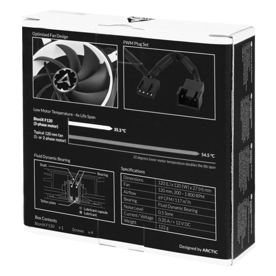Вентилатор Arctic Fan 120mm BioniX F120 White