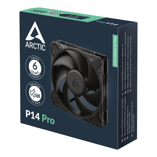 Вентилатор Arctic P14 Pro ACFAN00313A, 140mm, PWM, 400–2500 RPM, 110 CFM, 25 dBA