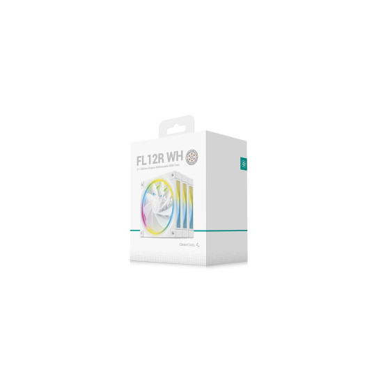 Комплект вентилатори DeepCool Fan Pack 3-in-1 3x120 mm - FL12R White, Reverse, Addressable RGB