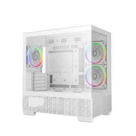Кутия за компютър DeepCool Case ATX - CG380 3F WH - 3 ARGB Fans, USB-C