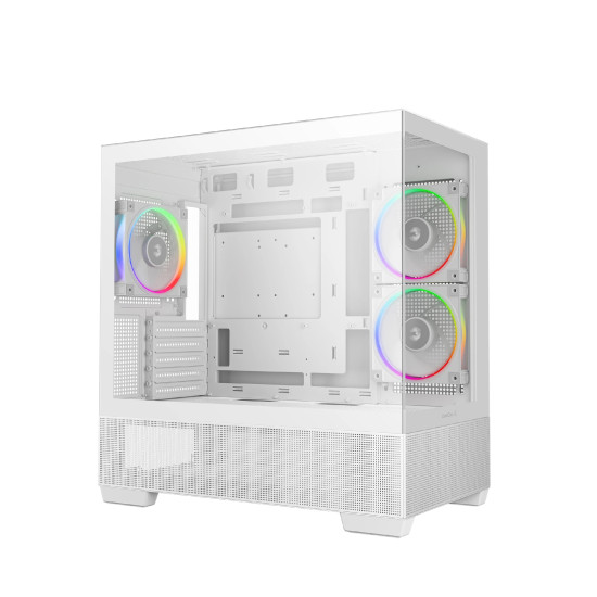 Кутия за компютър DeepCool Case ATX - CG380 3F WH - 3 ARGB Fans, USB-C