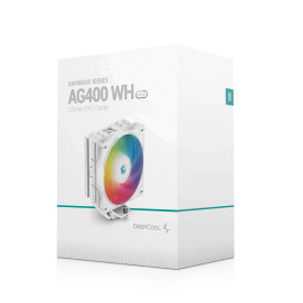 Охладител за процесор DeepCool CPU Cooler AG400 White - Addressable RGB - LGA1700/AM5