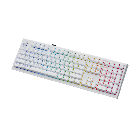 Безжична клавиатура Ducky Professional Gaming Mechanical Keyboard One X Wireless White - Ducky AI Switches [Linear], Bluetooth, 2.4