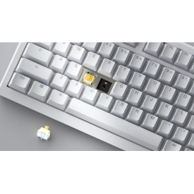 Безжична клавиатура Ducky Professional Gaming Mechanical Keyboard One X Wireless White - Ducky AI Switches [Linear], Bluetooth, 2.4