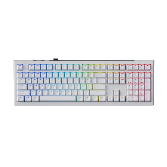 Безжична клавиатура Ducky Professional Gaming Mechanical Keyboard One X Wireless White - Ducky AI Switches [Linear], Bluetooth, 2.4