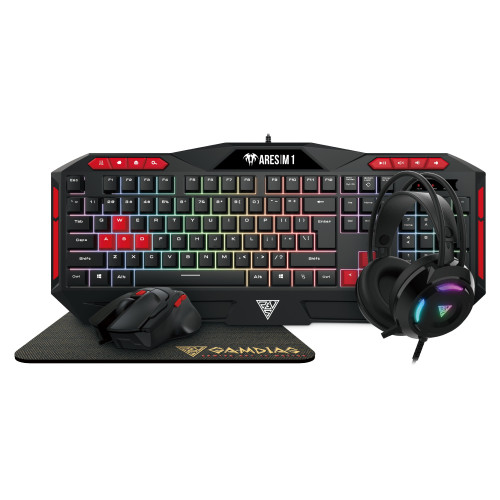 Геймърски комплект Gamdias Gaming COMBO 4-in-1 Keyboard, Mouse, Headphones, Pad - POSEIDON M2