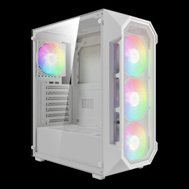 Кутия за компютър Gamdias Case ATX - AURA GC1 Elite White - Mesh, RGB, Tempered Glass