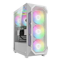Кутия за компютър Gamdias Case ATX - AURA GC1 Elite White - Mesh, RGB, Tempered Glass