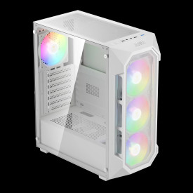 Кутия за компютър Gamdias Case ATX - AURA GC1 Elite White - Mesh, RGB, Tempered Glass