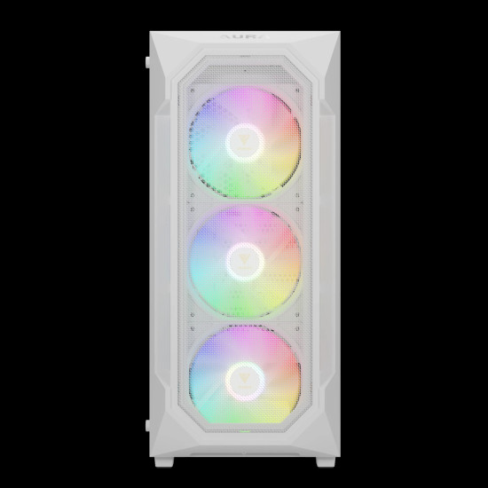 Кутия за компютър Gamdias Case ATX - AURA GC1 Elite White - Mesh, RGB, Tempered Glass