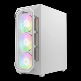 Кутия за компютър Gamdias Case ATX - AURA GC1 Elite White - Mesh, RGB, Tempered Glass