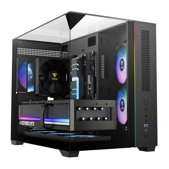 Кутия за компютър Gamdias Case mATX - ATLAS M3M - A-RGB, USB-C