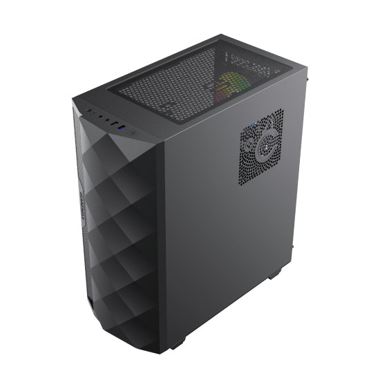 Кутия за компютър Gamemax Case EATX - Diamond COC Black - Addressable RGB