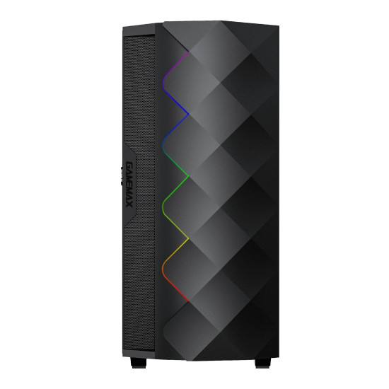 Кутия за компютър Gamemax Case EATX - Diamond COC Black - Addressable RGB