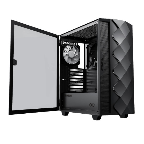 Кутия за компютър Gamemax Case EATX - Diamond COC Black - Addressable RGB