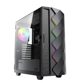 Кутия за компютър Gamemax Case EATX - Diamond COC Black - Addressable RGB