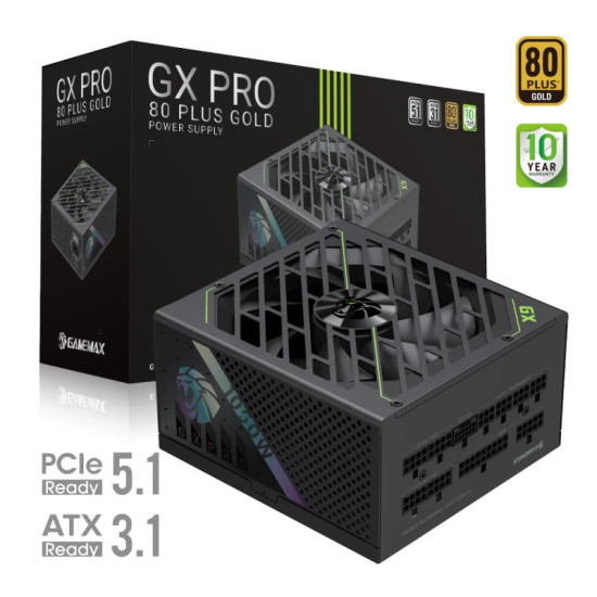 Захранване Gamemax PSU ATX 3.1 1050W Gold, Full Modular - GX PRO 1050G