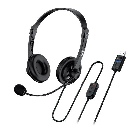Слушалки Genius Headset HS-230U - USB, Mic, Black