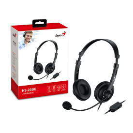 Слушалки Genius Headset HS-230U - USB, Mic, Black