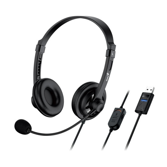 Слушалки Genius Headset HS-230U - USB, Mic, Black