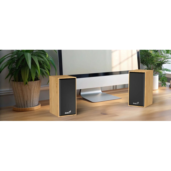 Тонколони Genius Speakers 2.0 - SP-HF180 - 6W, USB, Pine Wood