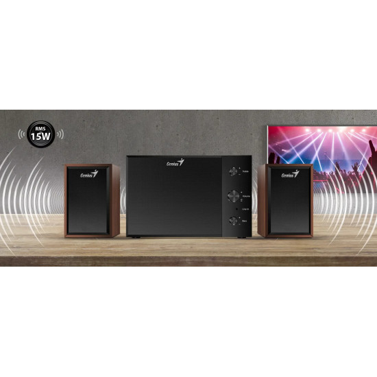 Тонколони Genius Speakers 2.1 - SW-2.1 350 - 15W RMS, Black
