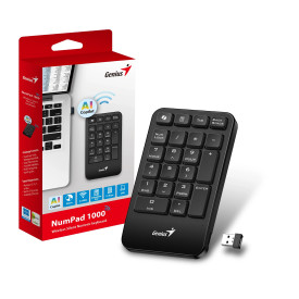 Безжичен NumPad Genius Keypad Wireless NumPad 1000 - AI, 2.4G, Black