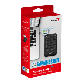 Безжичен NumPad Genius Keypad Wireless NumPad 1000 - AI, 2.4G, Black