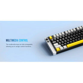Клавиатура Lamzu Professional Gaming Mechanical Keyboard JET 75 - 8K, Magnetic Gateron Jade Switches - Black/Yellow