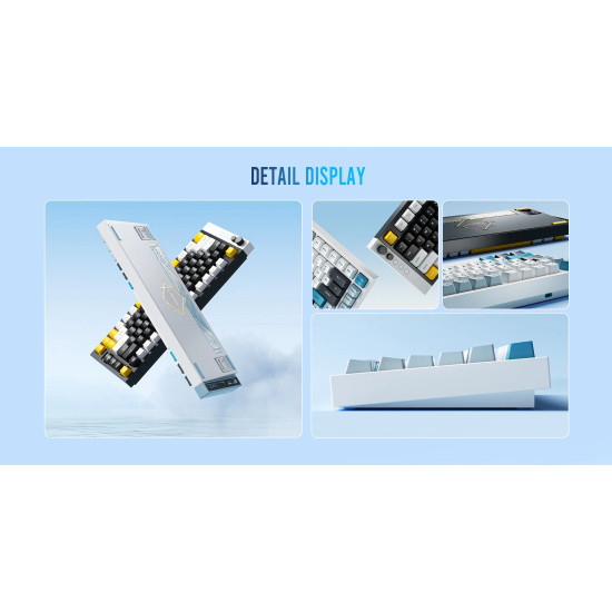 Клавиатура Lamzu Professional Gaming Mechanical Keyboard JET 75 - 8K, Magnetic Gateron Jade Switches - Black/Yellow